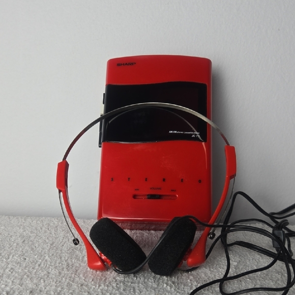Sharp Other - Sharp Red Portable Cassette Player AM/FM Radio with Headphones